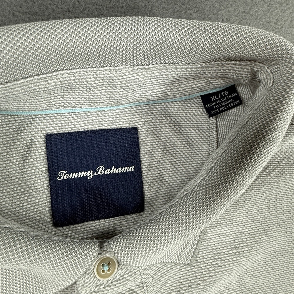 Tommy Bahama Polo Shirt Men's XL Ivory Long Sleeve Casual Beach Resort‎ Golf - Picture 3 of 6